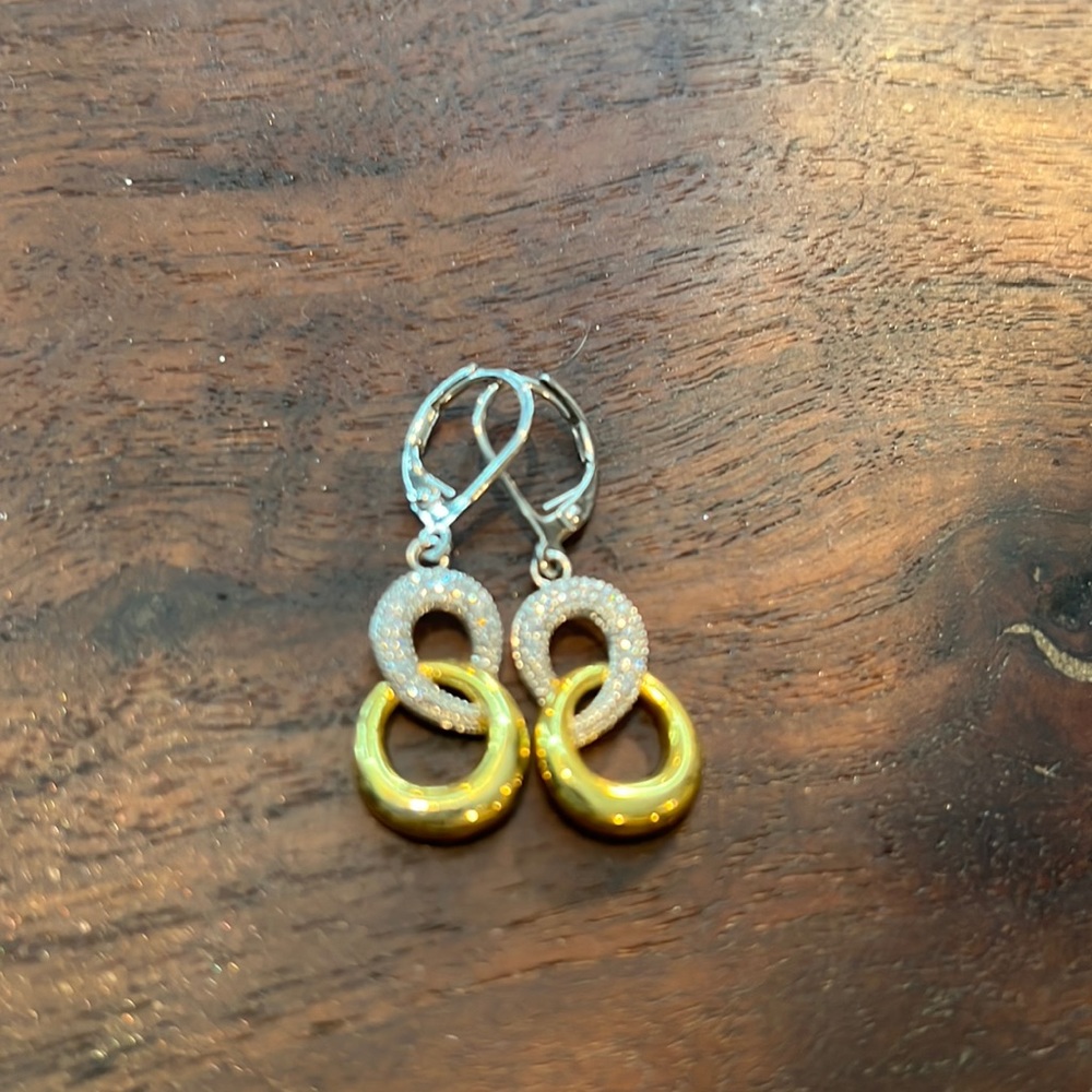 Silver and gold earrings